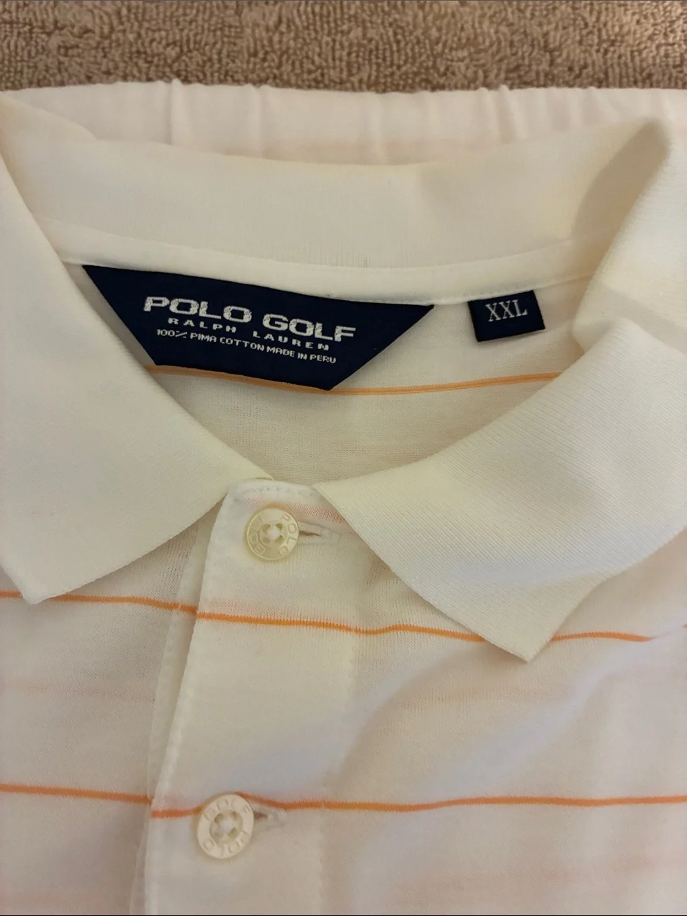 Ralph Lauren Men’s Polo Golf Shirts - lot of‎ 2 Blue Stripe & Cream Stripe